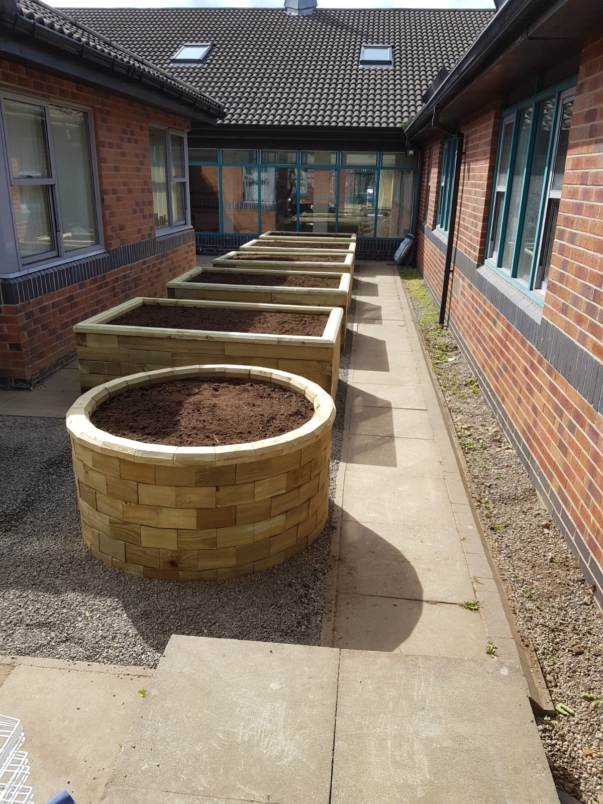 sunderland-council-landscaping-project-nursery-primary-school-raised-wooden-flower-beds